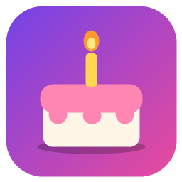 Birthday Reminder's app icon, a cake with a lit candle